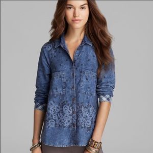 Free People Long Sleeve Blue Jean